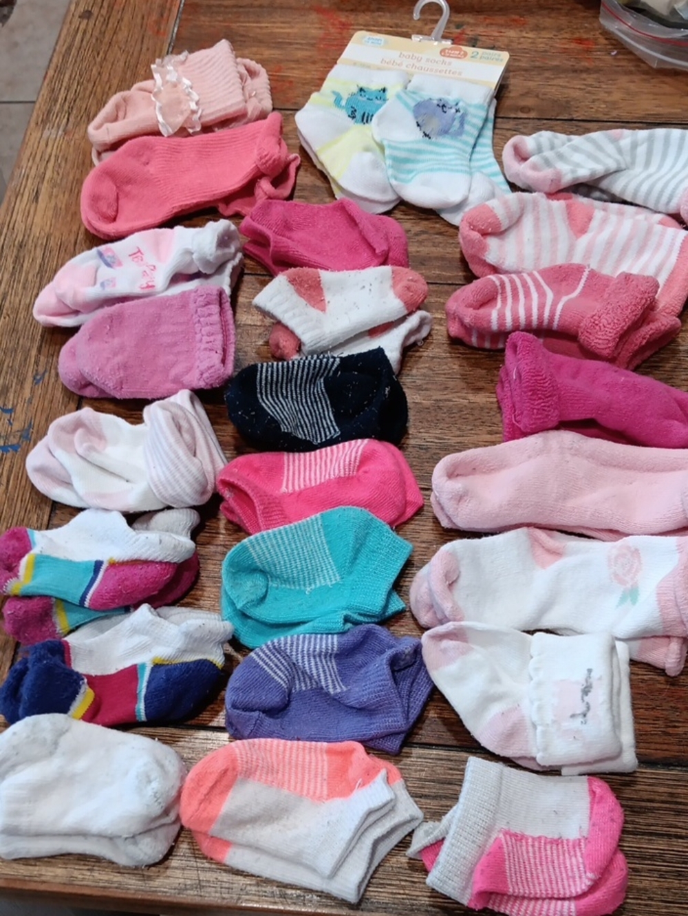 Assorted Kids Socks - Pink, Turquoise, Purple, White - Multi-Pack
